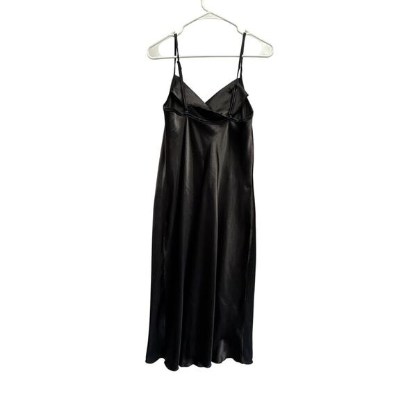 Bebe Black Satin Cowl Neck Slip Dress – Y2K Coquette Medium Whimsigoth Fairygoth - Picture 7 of 11